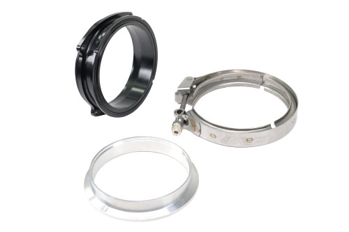 Motion Raceworks 10-14006BLK-3 - 4" V-Band w/ Quick Release Clamp / Weld Flange for ICON 102mm Black