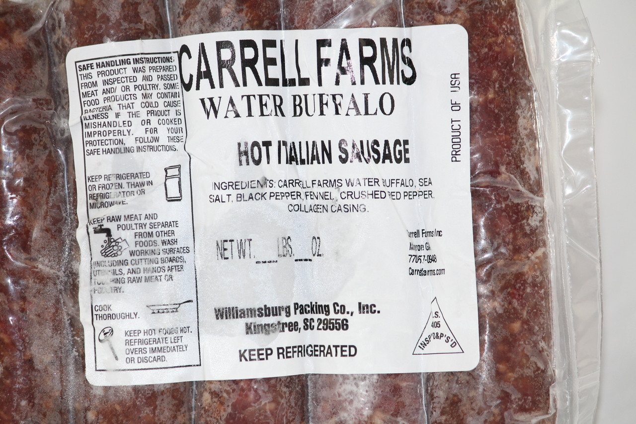 Water Buffalo Hot Italian Sausage | 100% Grassfed | Non-GMO | Farm ...