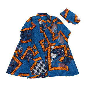 Umbrella Jacket: African Print - Trq/Ora