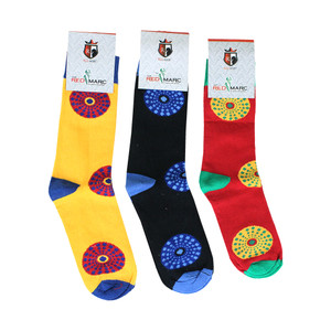 Set Of 3 Circle Print Socks: ASSORTED