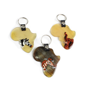 Bone Africa Map Animal Key Chain