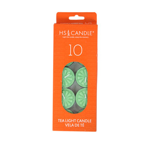 Tea Light Candles - Set Of 10 GREEN