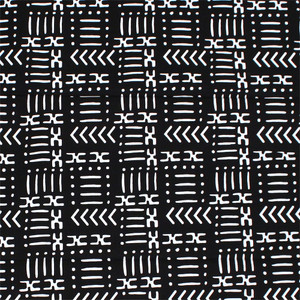 Economy Fabric: Blk/Wht Mud Print 6 Yds