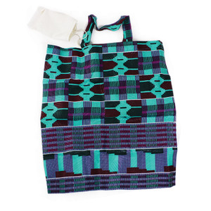 Kente Travel Bag: Turquoise/Purple