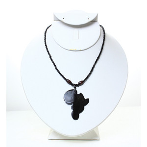 Africa Pendant Necklace: Solid Black