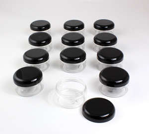 Set Of 12 Wide Jars/Caps - 8 oz. (Clear)