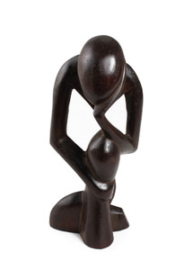 Senegal Thinker Statue: Dark Brown(7-8")