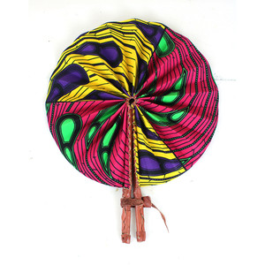 Pink/Yellow Peacock Print Folding Fan