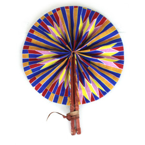 Yellow/Blue/Red Kente Folding Fan