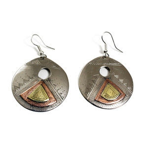 Tuareg 3-Tone Earrings - Round