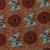 Rust w/ Navy Blue Butterfly Print Fabric 6 Yd