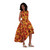 Hi-Lo Tier Dress: Orange Flowers