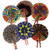 Set Of 6 African Folding Fans