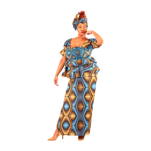 African Print Skirt Set: Print-B