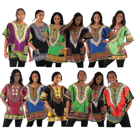 Set Of 12 Traditional Print Dashikis
