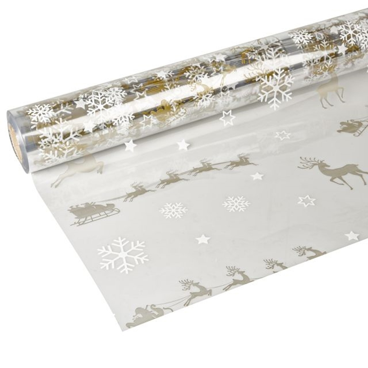 Cellophane Reindeer Sleigh Rose Gld 80Cm X100m - CB Imports