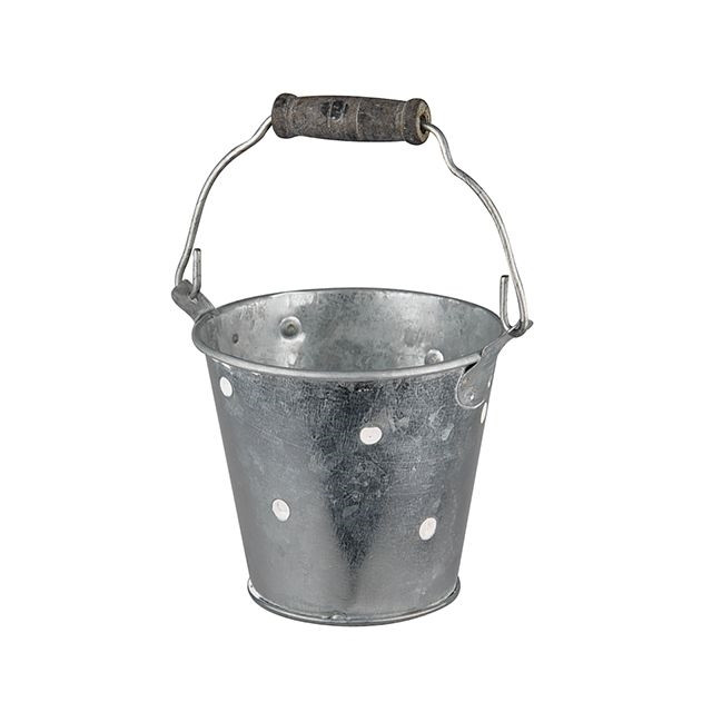 Antique Bucket Wht Polka Dot CB Imports