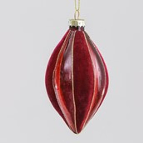 12cm Glass Flock/Clear Drop 