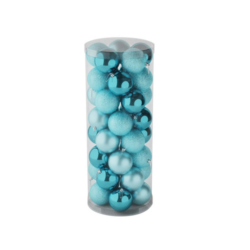 Ice Blue 8cm Plastic Ball in box (matt,shiny,glitter) x 48
