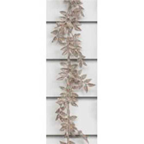 6ft Glitter Leaf Garland Rose Gold