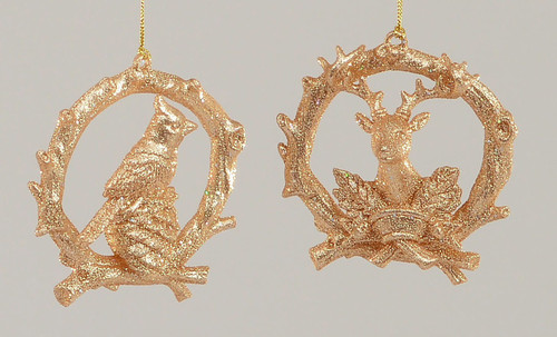 10cm Bird/Reindeer Dec 2Ass Champ.