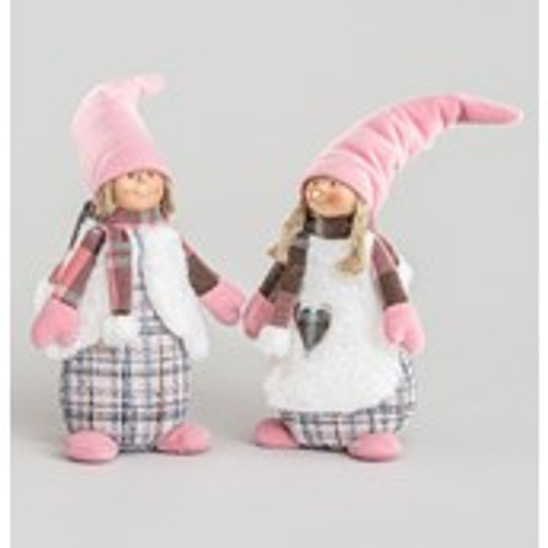 33cm Fabric Standing Girl Pink 2A