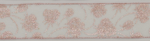 2.5"x10Y Floral Ribbon Rose