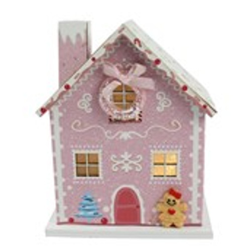 Light up house Pink with Bow (2xAAA Batteries not included) 11.5x7.5x14.5cm