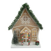 Light up gingerbread house with garland trim (2xAAA Batteries not included) 12.5