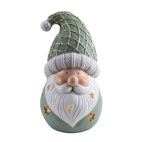 Light up LED Santa with stars Green Large (3xAAA Batteries not included) 22.5x21