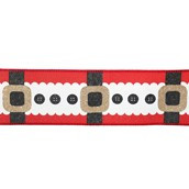 2.5" X 10Y Double Wired Santa Belt Ribbon Garland