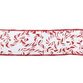 2.5" X 10Y Double Wired Red White Candy Canes Ribbon Garland