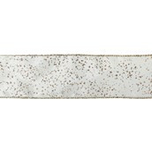 2.5"X10Y Double Wired Gold with white/Gold Glitter Speckles Satin Ribbon Garland
