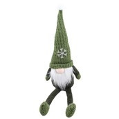 Gonk edge sitter with Snowflake Hat Dark Green 14x11x51cm