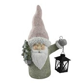 Santa with Tall hat holding Lantern 25x14.5x40cm