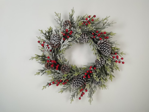 Wreath with Berries and Acorns 24"