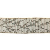 2.5" X 10Y Double Wired Green Berry Pattern Cloth Ribbon Garland