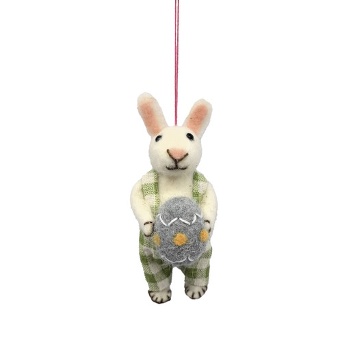 Felt Rabbit holding an Egg  H13cm