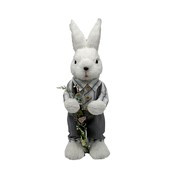 White Rabbit with Striped Shirt 40cm