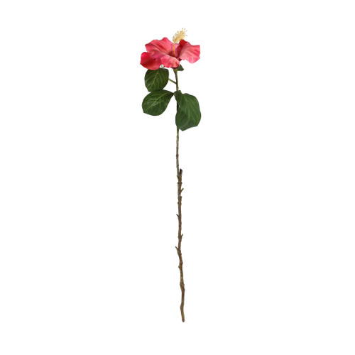 Hibiscus Spray - Dark Pink - 69cm