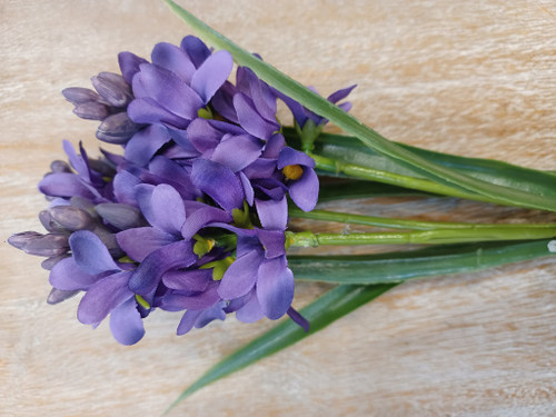 31cm Hyacinth Bush x3 Purple