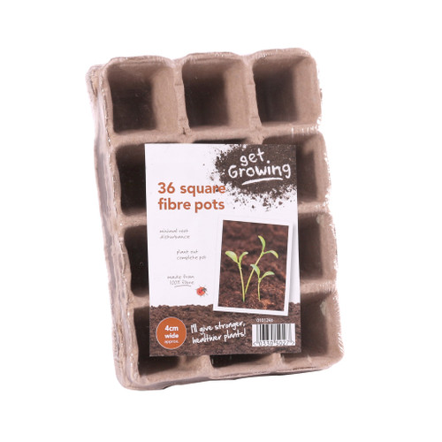 Square 4cm Fibre Pot Pk36