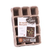 Square 4cm Fibre Pot Pk36