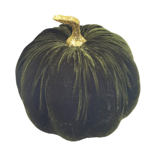 Pumpkin Green Velvet -Gold Glitter Stem 19x19x15cm