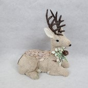 Deer Lying down Acorn & Berries 23x14x26cm