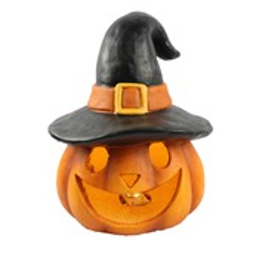 LED Halloween Pumpkin with witches hat (3xAAA Batteries not included) 27x26x33cm