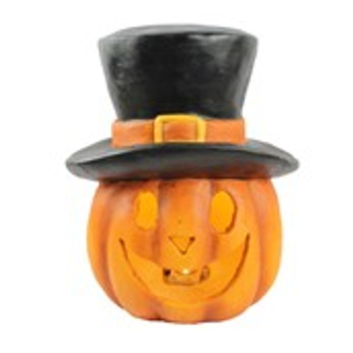 LED Halloween Pumpkin with top hat (3xAAA Batteries not included) 26.5x26x31cm