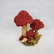 Leaf Mushrooms Rust 18x13x20cm