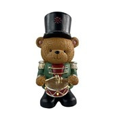 Soldier bear playing a drum 20x18x36cm