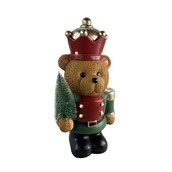 Soldier bear with crown LED 23x17x47cm